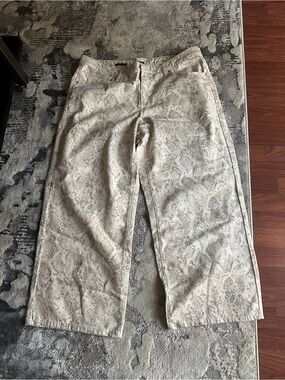 Men's Snake-Print Beige Casual Pants